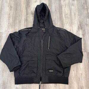 Walls Workwear Hooded Work Jacket Mens 2XL Black Water Resistant Reflective